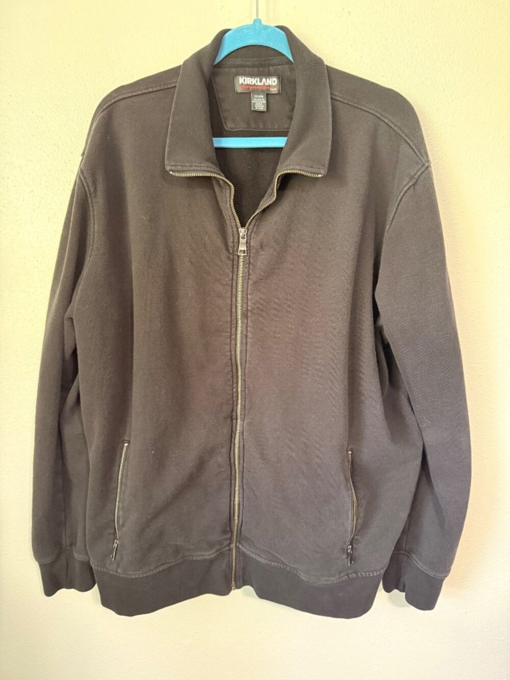 Kirkland Full Zip Sweatshirt Jacket Black Zip Pockets Mens XXL